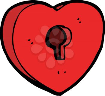 Royalty Free Clipart Image of a Heart with a Keyhole