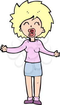 Royalty Free Clipart Image of a Woman Yelling