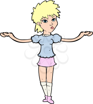 Royalty Free Clipart Image of a Female with Arms Up Pose