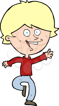 Royalty Free Clipart Image of a Waving Boy