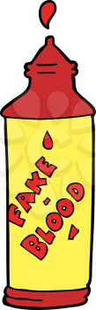 Royalty Free Clipart Image of a Bottle of Fake Blood