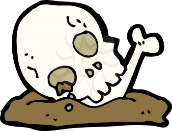 Royalty Free Clipart Image of a Skull and Bone
