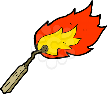 Royalty Free Clipart Image of a Burning Match