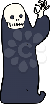Royalty Free Clipart Image of a Waving Ghoul