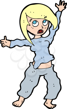 Royalty Free Clipart Image of a Frightened Woman