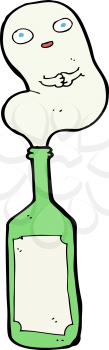 Royalty Free Clipart Image of a Ghost in a Bottle