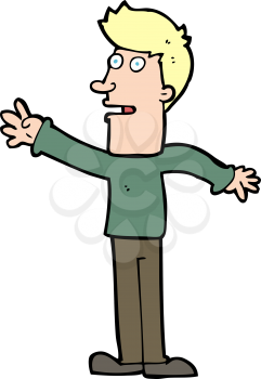 Royalty Free Clipart Image of a Man Reaching