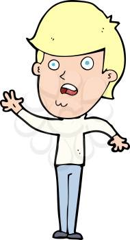Royalty Free Clipart Image of an Unhappy Boy