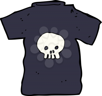Royalty Free Clipart Image of a T-Shirt with a Skull Pictured