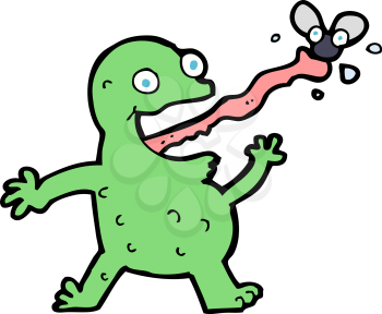 Royalty Free Clipart Image of a Ghoul Eating a Fly