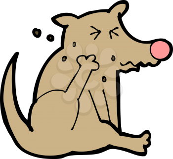 Royalty Free Clipart Image of a Dog Scratching
