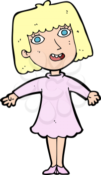 Royalty Free Clipart Image of a Girl Staring
