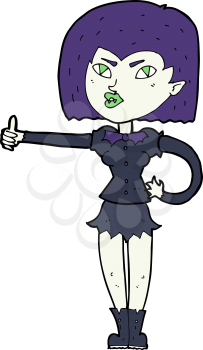 Royalty Free Clipart Image of a Vampire Girl