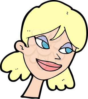 Royalty Free Clipart Image of a Smiling Woman's Head