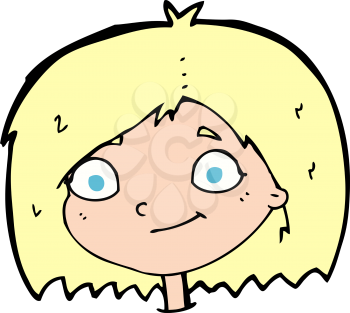 Royalty Free Clipart Image of a Happy Woman's Head