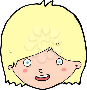 Royalty Free Clipart Image of a Happy Female Face