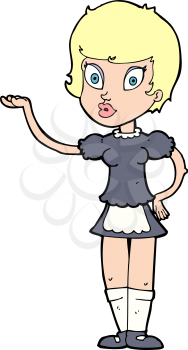 Royalty Free Clipart Image of a Waitress