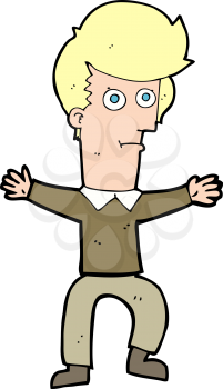Royalty Free Clipart Image of a Blonde Man with Arms Outstretched