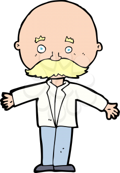 Royalty Free Clipart Image of a Bald Man