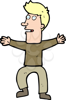 Royalty Free Clipart Image of a Man with Outstretched Arms