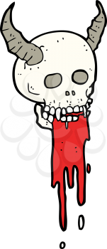 Royalty Free Clipart Image of a Skull and Blood