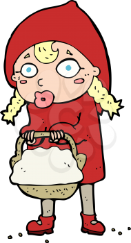 Royalty Free Clipart Image of Little Red Riding Hood