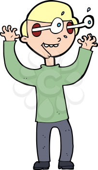 Royalty Free Clipart Image of a Man with Eyes Popping Out
