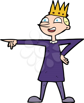 Royalty Free Clipart Image of a King Pointing