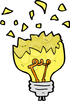 Royalty Free Clipart Image of a Broken Light Bulb