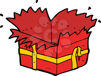 Royalty Free Clipart Image of an Open Present