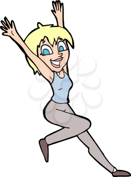 Royalty Free Clipart Image of an Excited Woman