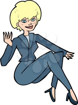 Royalty Free Clipart Image of a Businesswoman Sitting