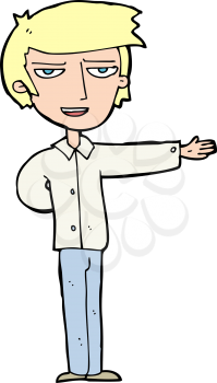 Royalty Free Clipart Image of a Man With Arm Outstretched