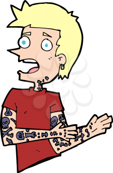 Royalty Free Clipart Image of a Man with Tattooes
