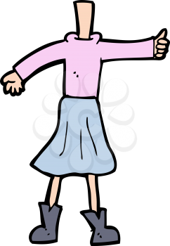 Royalty Free Clipart Image of a Female Body Giving a Thumbs Up