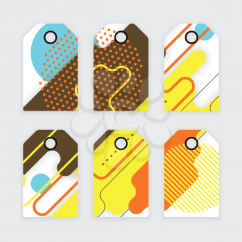 Paper tags design, vector abstract concept with rounded corners