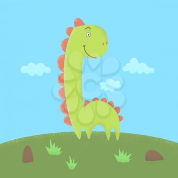 Dinosaur flat illustration with dot work