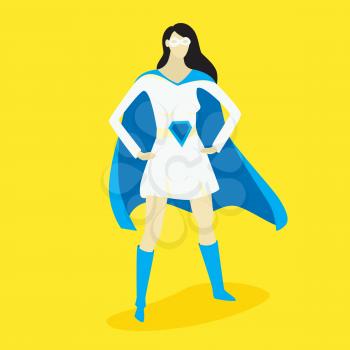 Superhero woman, vector illustration, fiction character design