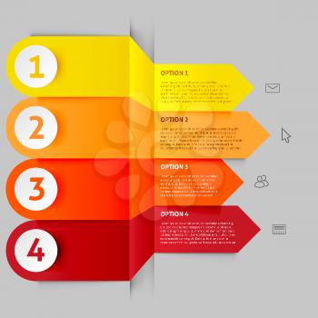 Modern arrow infographics elements origami style for workflow layout, diagram, number options, step up options, web design. Vector illustration.