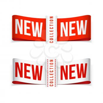 New labels. Vector isolated illustration on white background.