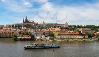 Panoramic view of  Prague in a beautiful summer day, Czech Republic