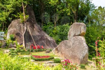 SAMUI, THAILAND - MARCH 29, 2018: Valentine Stone on Koh Samui island, Thailand in a summer day