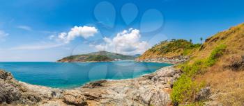 Panorama of  Phromthep Cape at Phuket in Thailand in a summer day