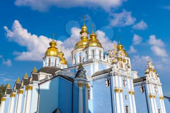 Saint Michael Orthodox Monastery in Kiev, Ukraine in a beautiful summer day