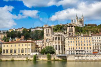 Cityscape of Lyon, France in a beautiful summer day