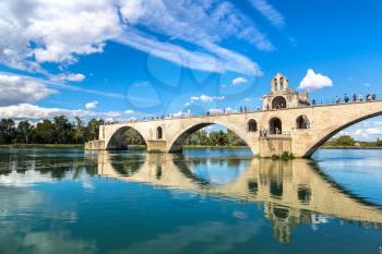 Saint Benezet bridge in Avignon in a beautiful summer day, France