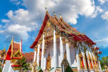 Wat Chalong temple in Phuket in Thailand in a summer day