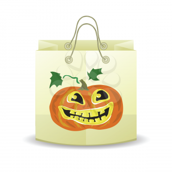 colorful illustration with halloween shopping bag  for your design