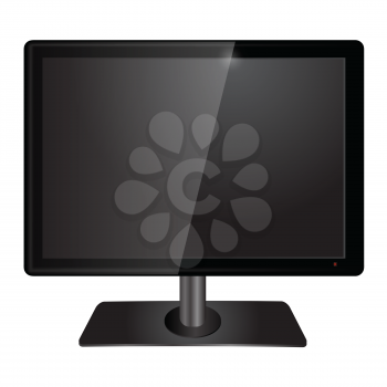 colorful illustration with lcd tv monitor on a white background for your design