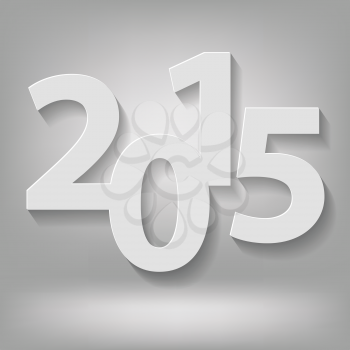  illustration with  new 2015 year on grey background